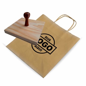 CARIMBOS MADEIRA TRADICIONAL 150X150MM Preto e branco frente - 1 un.