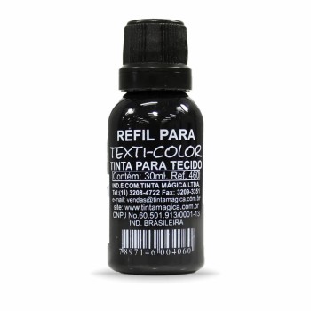 CARIMBOS TINTA PARA ALMOFADA TINTA PRETA DE 30ML PARA TECIDO 1 un.