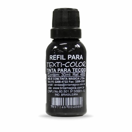 CARIMBOS TINTA PARA ALMOFADA TINTA PRETA DE 30ML PARA TECIDO 1 un.