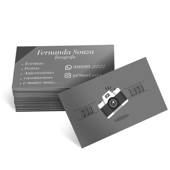 CARTÕES DE VISITA EUROPEU COUCHÊ 300G SEM LAMINAÇÃOE SEM VERNIZ UV SEM VERNIZ Preto e branco frente e verso - 500 un.