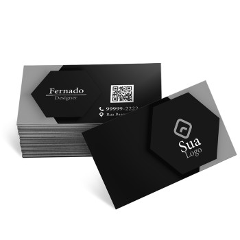 CARTÕES DE VISITA EUROPEU COUCHÊ 300G SEM LAMINAÇÃOE SEM VERNIZ UV SEM VERNIZ Preto e branco frente e verso - 1000 un.