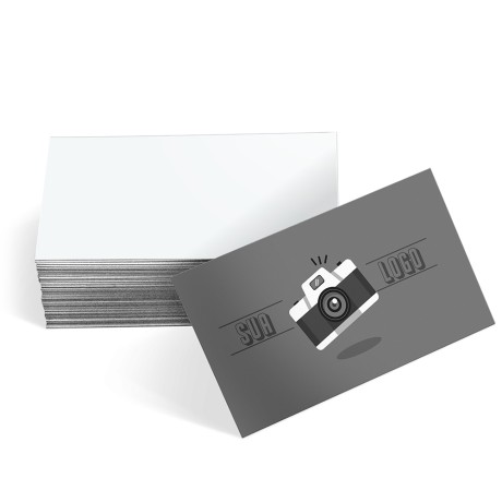 CARTÕES DE VISITA EUROPEU COUCHÊ 300G SEM LAMINAÇÃOE SEM VERNIZ UV SEM VERNIZ Preto e branco frente - 500 un.