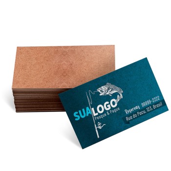 CARTÕES DE VISITA EUROPEU KRAFT 250G SEM LAMINAÇÃO E SEM VERNIZ UV SEM VERNIZ COM TINTA BRANCA Colorido frente - 1000 un.