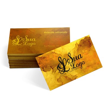 CARTÕES DE VISITA EUROPEU PAPÉIS ESPECIAIS GOLD MASTER 300G SEM VERNIZ Colorido frente e verso - 500 un.
