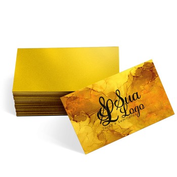 CARTÕES DE VISITA EUROPEU PAPÉIS ESPECIAIS GOLD MASTER 300G SEM VERNIZ Colorido frente - 500 un.