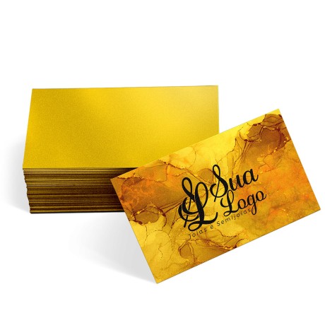 CARTÕES DE VISITA EUROPEU PAPÉIS ESPECIAIS GOLD MASTER 300G SEM VERNIZ Colorido frente - 500 un.