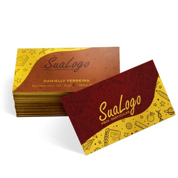 CARTÕES DE VISITA EUROPEU PAPÉIS ESPECIAIS GOLD MASTER 300G SEM VERNIZ Colorido frente e verso - 250 un.
