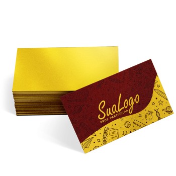 CARTÕES DE VISITA EUROPEU PAPÉIS ESPECIAIS GOLD MASTER 300G SEM VERNIZ Colorido frente - 250 un.
