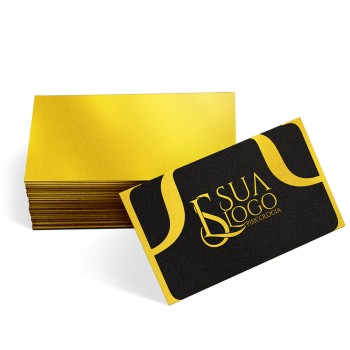 CARTÕES DE VISITA EUROPEU PAPÉIS ESPECIAIS GOLD MASTER 300G SEM VERNIZ Colorido frente - 100 un.