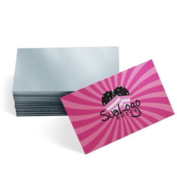 CARTÕES DE VISITA EUROPEU PAPÉIS ESPECIAIS SILVER LUX 300G SEM VERNIZ Colorido frente - 500 un.
