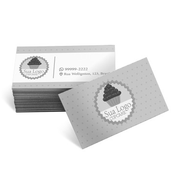 CARTÕES DE VISITA COUCHÊ 275G SEM VERNIZ 91X51MM Preto e branco frente e verso - 250 un.