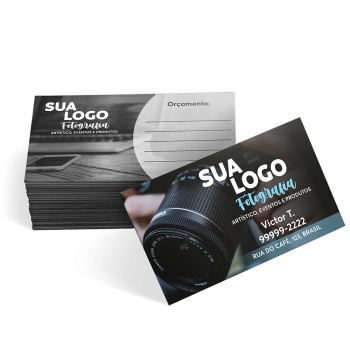 CARTÕES DE VISITA COUCHÊ 300G SEM VERNIZ Colorido frente e preto e branco verso - 1000 un.