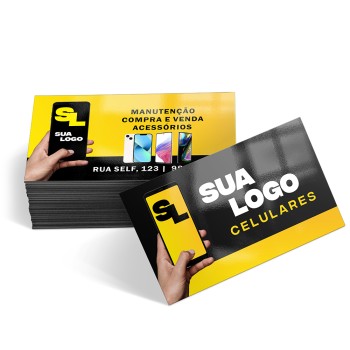 CARTÕES DE VISITA COUCHÊ 300G VERNIZ UV TOTAL FRENTE E VERSO Colorido frente e verso - 1000 un.