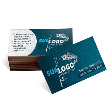 CARTÕES DE VISITA KRAFT 250G SEM LAMINAÇÃO E SEM VERNIZ UV SEM VERNIZ COM TINTA BRANCA Colorido frente e verso - 1000 un.