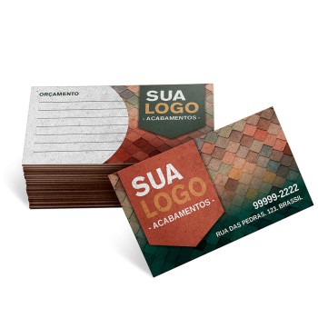 CARTÕES DE VISITA KRAFT 250G SEM LAMINAÇÃO E SEM VERNIZ UV SEM VERNIZ COM TINTA BRANCA Colorido frente e verso - 250 un.