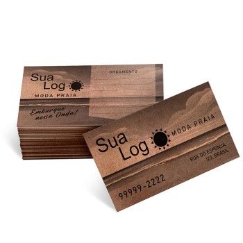 CARTÕES DE VISITA KRAFT 250G SEM VERNIZ Preto e branco frente e verso - 250 un.