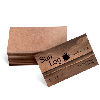 CARTÕES DE VISITA KRAFT 250G SEM VERNIZ Preto e branco frente - 250 un.