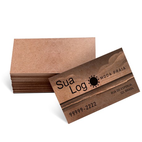 CARTÕES DE VISITA KRAFT 250G SEM VERNIZ Preto e branco frente - 250 un.