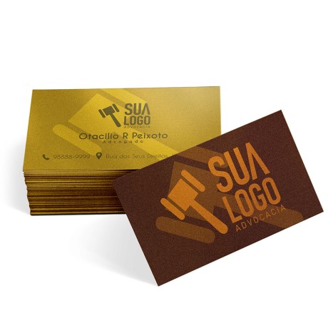 CARTÕES DE VISITA PAPÉIS ESPECIAIS GOLD MASTER 300G SEM VERNIZ Colorido frente e preto e branco verso - 48 un.