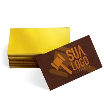 CARTÕES DE VISITA PAPÉIS ESPECIAIS GOLD MASTER 300G SEM VERNIZ Colorido frente - 48 un.