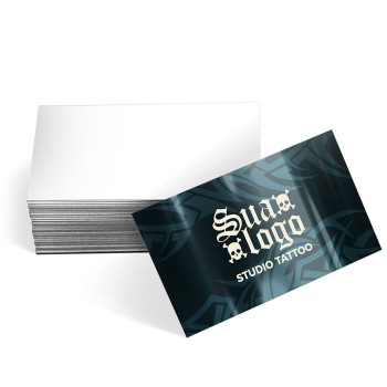 CARTÕES DE VISITA PAPÉIS ESPECIAIS METALIZADO FRENTE COM TINTA BRANCA 250G SEM VERNIZ Colorido frente - 250 un.