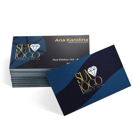 CARTÕES DE VISITA PAPÉIS ESPECIAIS SILVER LUX 300G SEM VERNIZ Colorido frente e verso - 240 un.