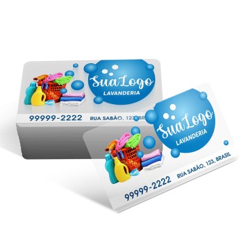 CARTÕES DE VISITA PVC 0,30MM TRANSLÚCIDO TRANSLÚCIDO COM TINTA BRANCA Colorido frente - 50 un.