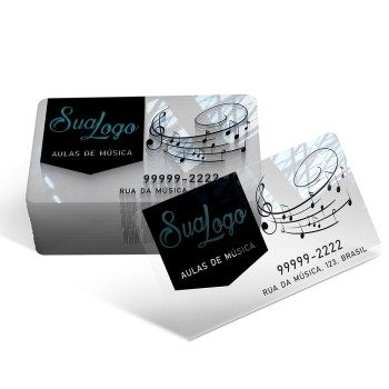 CARTÕES DE VISITA PVC 0,30MM TRANSPARENTE Colorido frente - 50 un.