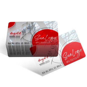 CARTÕES DE VISITA PVC 0,30MM TRANSPARENTE Colorido frente - 1000 un.