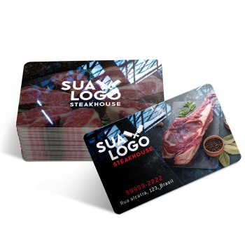 CARTÕES DE VISITA PVC 0,50MM PVC PREMIUM 0,50MM Colorido frente e verso - 60 un.