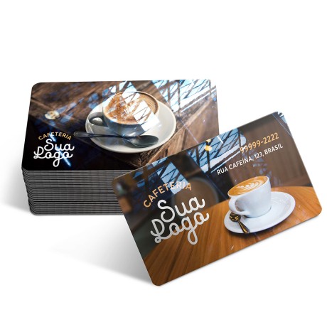 CARTÕES DE VISITA PVC 0,50MM PVC PREMIUM 0,50MM Colorido frente e verso - 120 un.