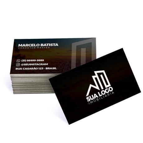 CARTÕES DE VISITA SUPREMO 250G SEM VERNIZ Colorido frente e verso - 250 un.
