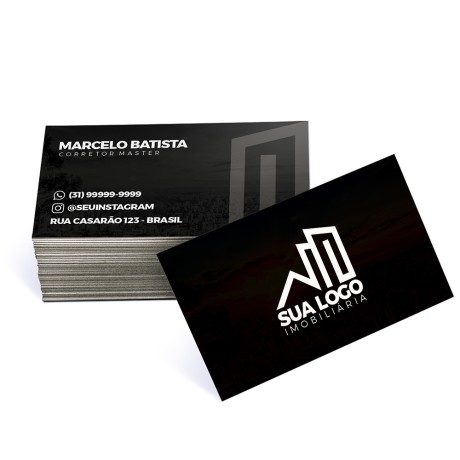 CARTÕES DE VISITA SUPREMO 250G SEM VERNIZ Colorido frente e preto e branco verso - 250 un.
