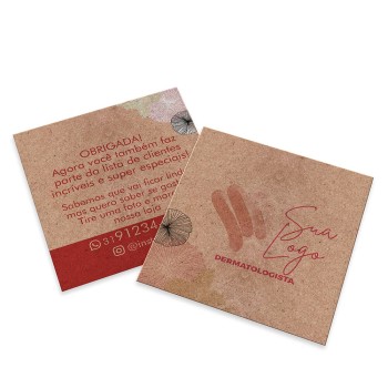 CARTÕES DUPLO KRAFT 250G SEM LAMINAÇÃO E SEM VERNIZ UV SEM VERNIZ COM TINTA BRANCA Colorido frente e verso - 100 un.