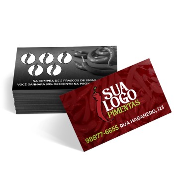 CARTÕES FIDELIDADE COUCHÊ 275G SEM VERNIZ Colorido frente e preto e branco verso - 250 un.