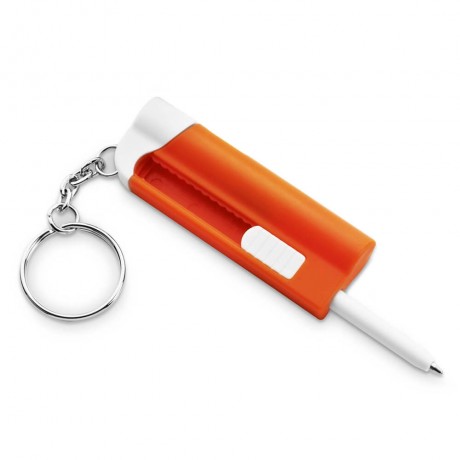 CHAVEIROS E CORDÕES MINI LANTERNA COM LED MODELO COM ESFEROGRÁFICA SEM PERSONALIZAÇÃO LARANJA 50 un.