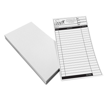 COMANDAS APERGAMINHADO  75G 100X210MM Preto e branco frente - 1000 un.