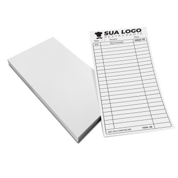 COMANDAS APERGAMINHADO  75G 100X210MM Preto e branco frente - 500 un.