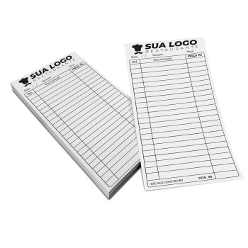COMANDAS APERGAMINHADO  75G 100X210MM Preto e branco frente e verso - 500 un.