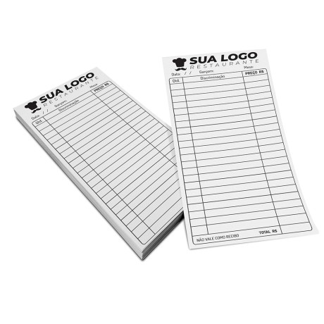 COMANDAS APERGAMINHADO  75G 100X210MM Preto e branco frente e verso - 500 un.