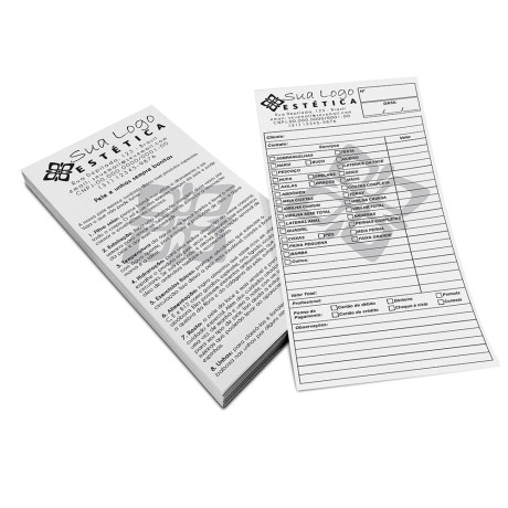 COMANDAS APERGAMINHADO  75G 100X210MM Preto e branco frente e verso - 2500 un.