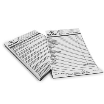 COMANDAS APERGAMINHADO  75G 150X105MM Preto e branco frente e verso - 500 un.