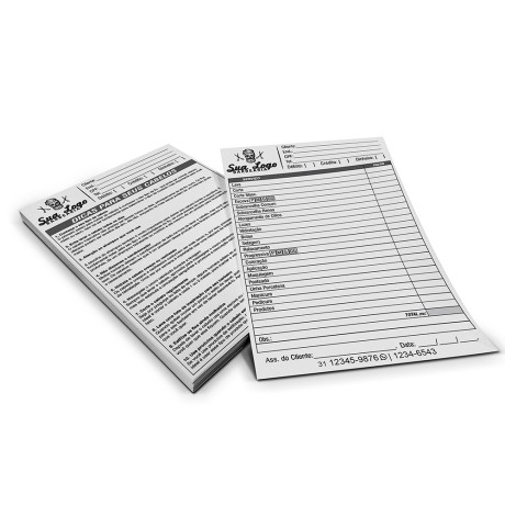 COMANDAS APERGAMINHADO  75G 150X105MM Preto e branco frente e verso - 500 un.