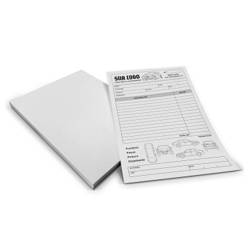 COMANDAS APERGAMINHADO  75G 150X210MM Preto e branco frente - 500 un.
