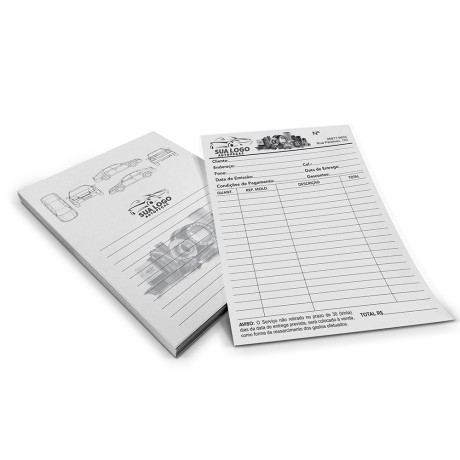COMANDAS APERGAMINHADO  75G 150X210MM Preto e branco frente e verso - 1000 un.