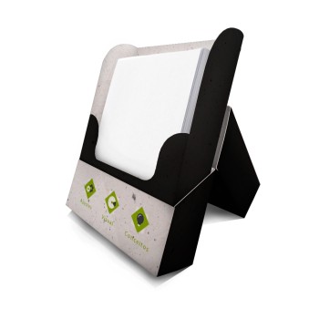 CAIXAS E EMBALAGENS CAIXAS PERSONALIZADAS CAIXA PORTA BLOCO COM FOLHAS BRANCAS RECICLATO 250G SEM VERNIZ Colorido frente - 25 un.