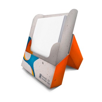 CAIXAS E EMBALAGENS CAIXAS PERSONALIZADAS CAIXA PORTA BLOCO COM FOLHAS BRANCAS RECICLATO 250G SEM VERNIZ Colorido frente - 50 un.