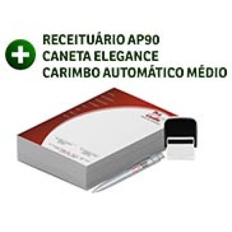 COMBOS DE PRODUTOS RECEITUÁRIO, CARIMBO E CANETA Colorido frente e verso - 1 un.