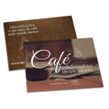 CONVITES BÁSICO COUCHÊ 300G HOT STAMPING LAM FOSCA FV E HOTSTAMPING FR 182X153MM Colorido frente e verso - 250 un.