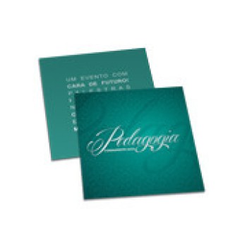 CONVITES BÁSICO COUCHÊ 300G HOT STAMPING LAM FOSCA FV E HOTSTAMPING FR 50X50MM Colorido frente e verso - 250 un.